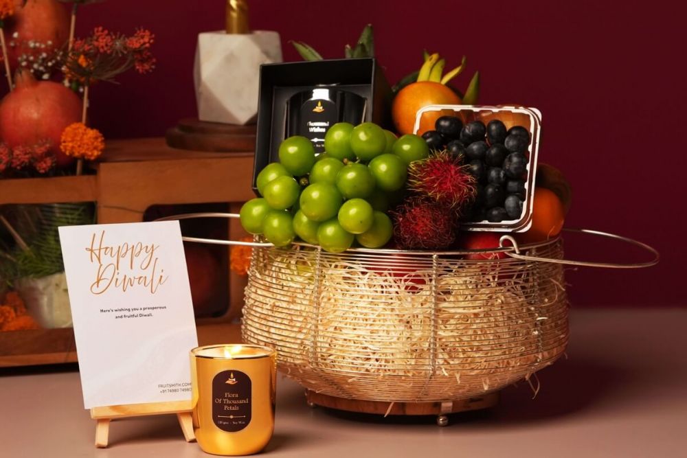 Diwali fruit & flame hamper